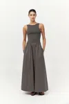 St Agni Bateau Cut Out Dress In Brown