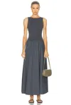 St Agni Bateau Cut Out Dress Graphite In Gray