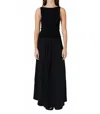 St Agni Bateau Cut Out Dress In Black In Black