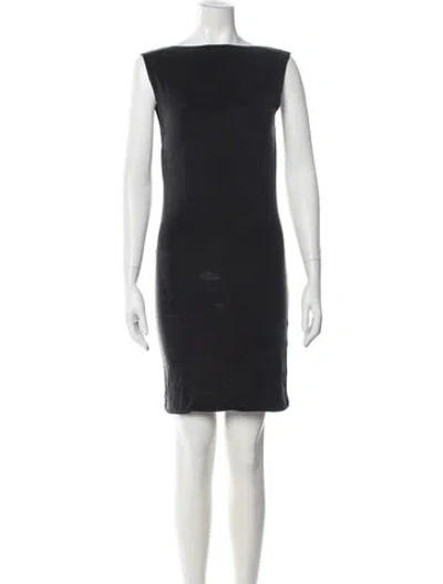 Pre-owned St Agni Bateau Neckline Knee-length Dress In Black