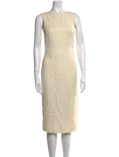 Pre-owned St Agni Bateau Neckline Knee-length Dress W/ Tags In Neutrals