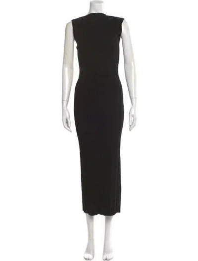 Pre-owned St Agni Bateau Neckline Long Dress In Black