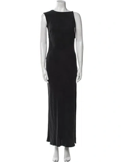 Pre-owned St Agni Bateau Neckline Long Dress In Black
