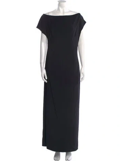 Pre-owned St Agni Bateau Neckline Long Dress In Black