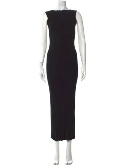 Pre-owned St Agni Bateau Neckline Long Dress In Black