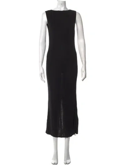 Pre-owned St Agni Bateau Neckline Long Dress In Black