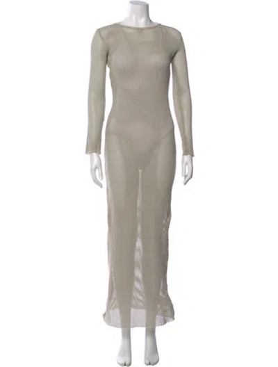 Pre-owned St Agni Bateau Neckline Long Dress In Neutral