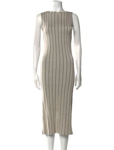 Pre-owned St Agni Bateau Neckline Long Dress In Neutral
