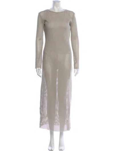 Pre-owned St Agni Bateau Neckline Long Dress In Neutral