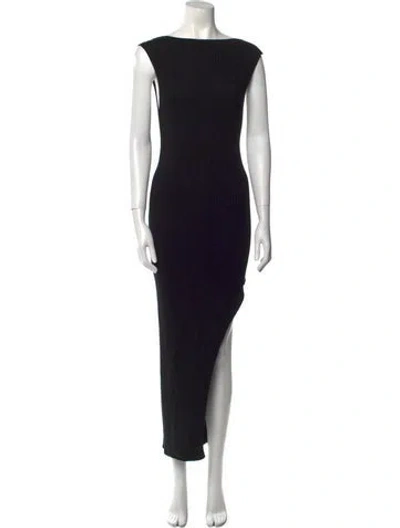 Pre-owned St Agni Bateau Neckline Long Dress W/ Tags In Black