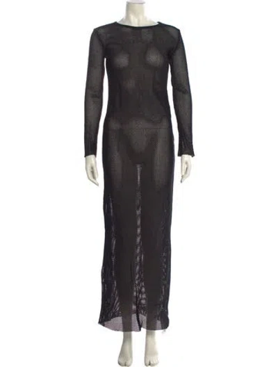 Pre-owned St Agni Bateau Neckline Long Dress W/ Tags In Black