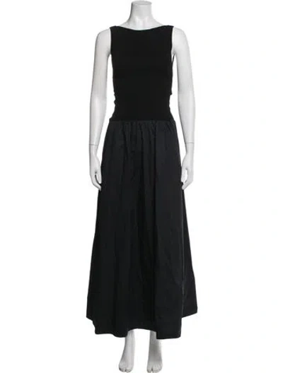 Pre-owned St Agni Bateau Neckline Long Dress W/ Tags In Black