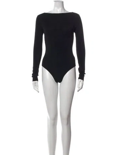 Pre-owned St Agni Bateau Neckline Long Sleeve Top In Blue