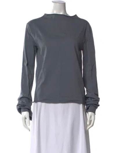 Pre-owned St Agni Bateau Neckline Long Sleeve Top In Grey