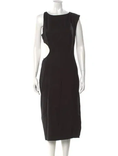 Pre-owned St Agni Bateau Neckline Midi Length Dress W/ Tags In Black