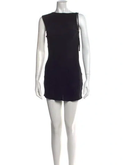 Pre-owned St Agni Bateau Neckline Mini Dress In Black