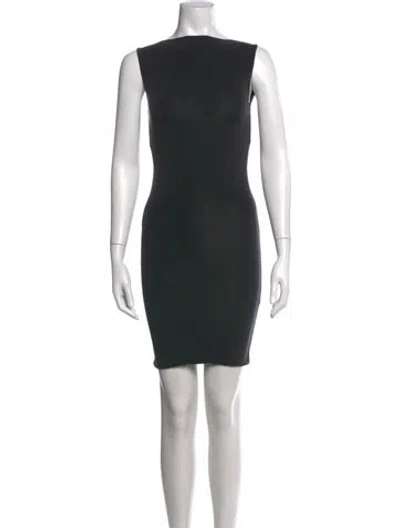 Pre-owned St Agni Bateau Neckline Mini Dress In Black