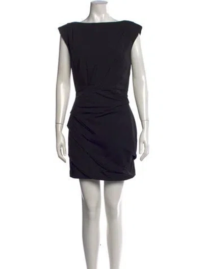 Pre-owned St Agni Bateau Neckline Mini Dress In Black