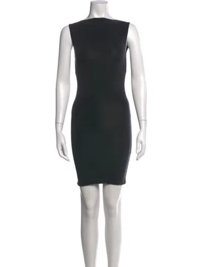 Pre-owned St Agni Bateau Neckline Mini Dress In Black