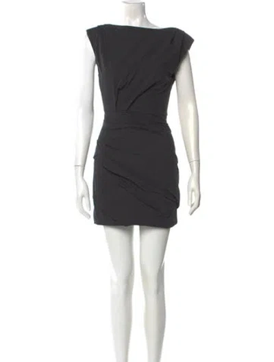 Pre-owned St Agni Bateau Neckline Mini Dress In Blue