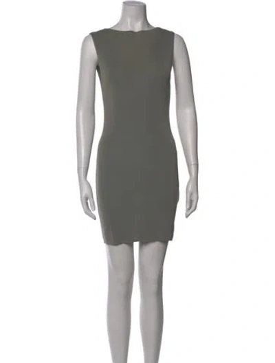 Pre-owned St Agni Bateau Neckline Mini Dress In Gray