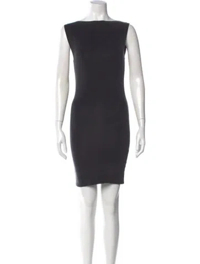 Pre-owned St Agni Bateau Neckline Mini Dress In Gray