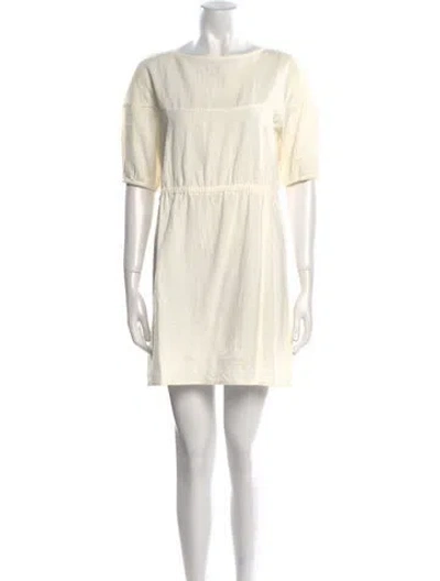 Pre-owned St Agni Bateau Neckline Mini Dress In Neutral