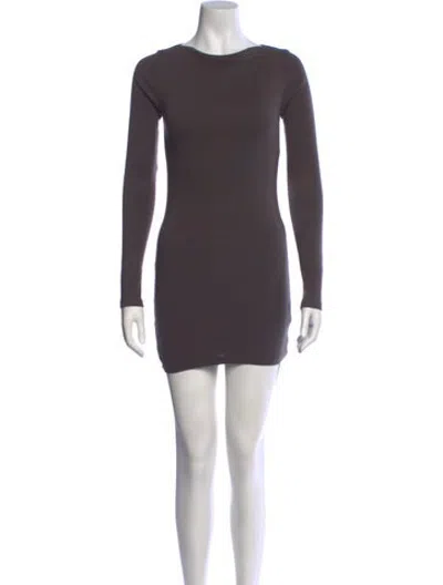 Pre-owned St Agni Bateau Neckline Mini Dress W/ Tags In Grey