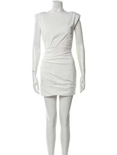 Pre-owned St Agni Bateau Neckline Mini Dress In White