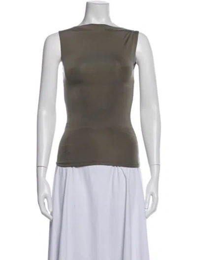 Pre-owned St Agni Bateau Neckline Sleeveless Top In Neutrals