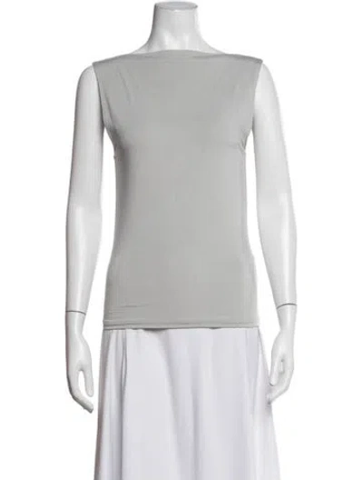 Pre-owned St Agni Bateau Neckline Sleeveless Top In Neutrals