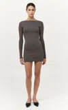 St Agni Bateau Organic Cotton Mini Dress In Khaki