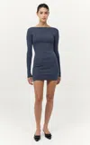 St Agni Bateau Organic Cotton Mini Dress In Navy