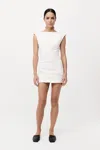 St Agni Bateau Tuck Mini Dress In White