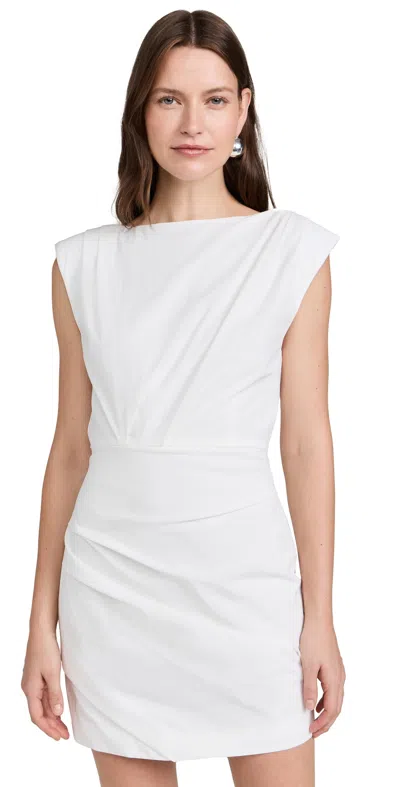 ST AGNI BATEAU TUCK MINI DRESS WHITE