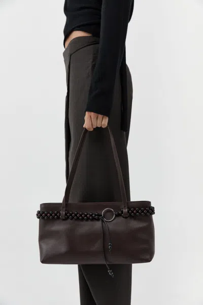 St Agni Bead Belt Detail Bag In Coffee