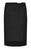 St Agni Beaded Silk-blend Midi Skirt In Black