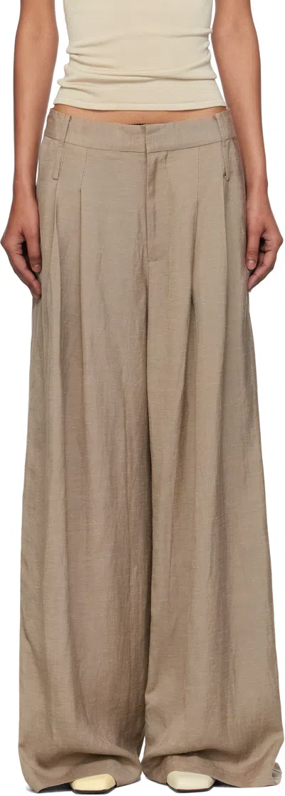 St Agni Beige Melange Double Loop Trousers In Brown