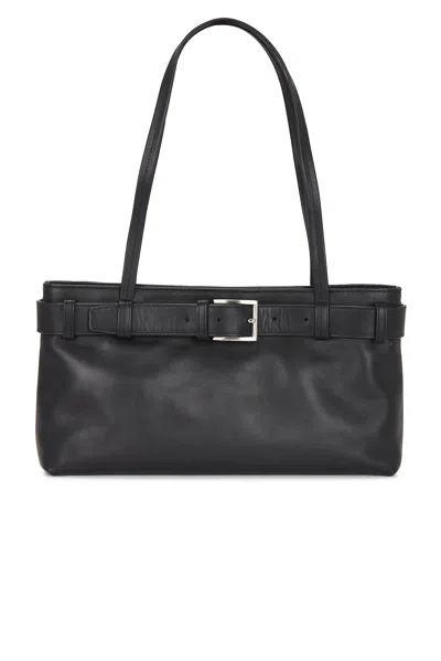 St Agni Belt Detail Baguette Shoulder Bag In Black