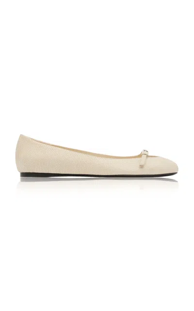 St Agni St. Agni Belt Detail Ballet Flat In Ivory