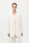 St Agni Belt Detail Blazer In Milk