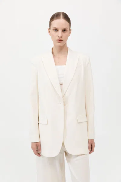 St Agni Belt Detail Blazer In Milk