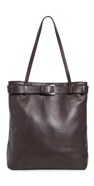 St Agni Belt Detail Tote Coffee In Brown