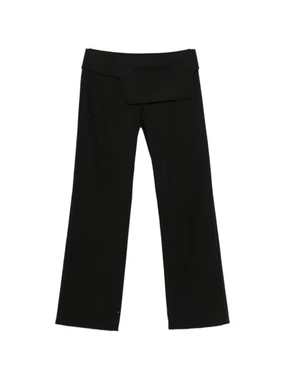 St Agni Belt-detail Straight-leg Trousers In Black