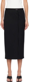 St Agni Low-waist Tailored Midi Skirt In Black