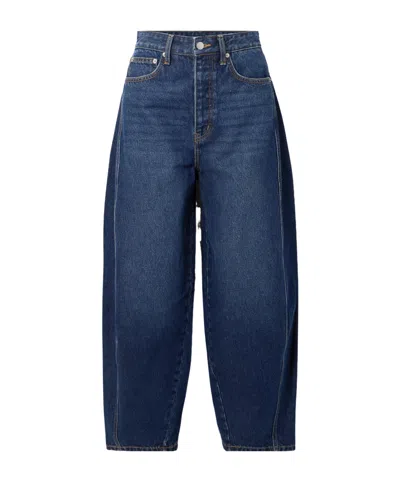 St Agni Paneled Mid-rise Wide-leg Organic Jeans In Blue
