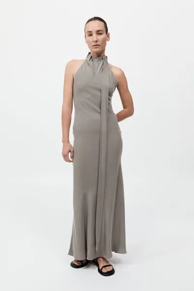 St Agni Bias Scarf Dress In Slate