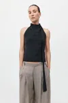 St Agni Bias Scarf Top In Black