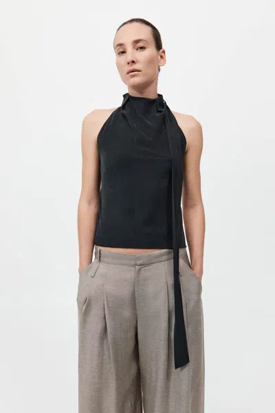 St Agni Bias Scarf Top In Black