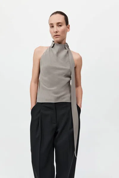 St Agni Bias Scarf Top In Gray